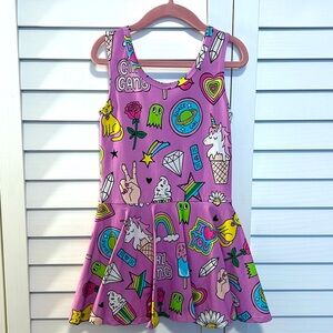 WRK 7/8 “Girl Gang” print skirted Leo worn 1X excellent con